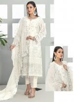 Fox Georgette White  Festival Wear Embroidery Work Pakistani Suit 